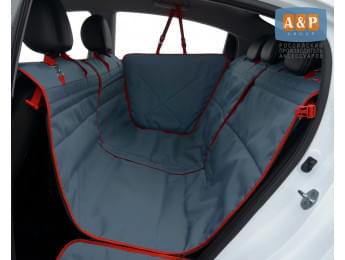 Автогамак Happy Dog Premium (Хэппи Дог Премиум). Цвет: маренго с красной окантовкой.