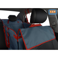 Автогамак Happy Dog Premium (Хэппи Дог Премиум). На 1/3 заднего сиденья. Цвет: маренго с красной окантовкой.