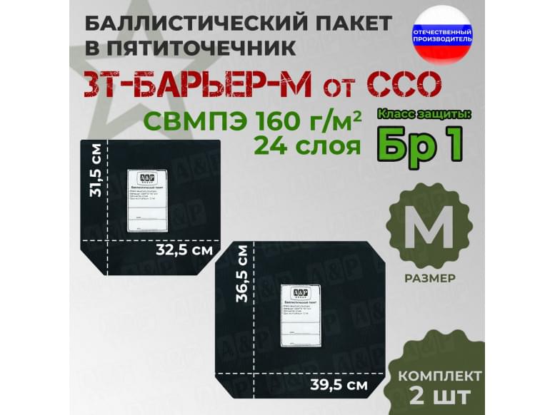 Баллистический пакет для пятиточечника ЗТ-БАРЬЕР-М от ССО. Класс защитной структуры Бр 1.