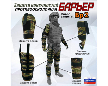 Комплект противоосколочной защиты "Барьер". Класс защиты Бр 2. Цвет: камуфляж.