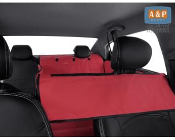 Автогамак Happy Dog Premium (Хэппи Дог Премиум). На 2/3 заднего сиденья. Цвет: красный с черной окантовкой.