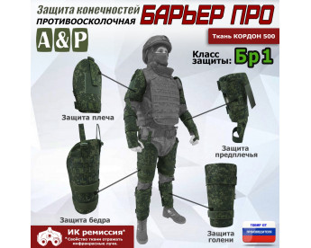 Комплект противоосколочной защиты "Барьер ПРО". Класс защиты Бр 1. Цвет: ЕМР (цифра).
